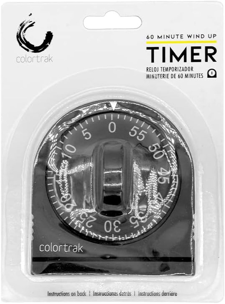 60 Minute Wind up Timer, Visual Mechanical Timer, from 0 to 60 Minutes, for Kitc