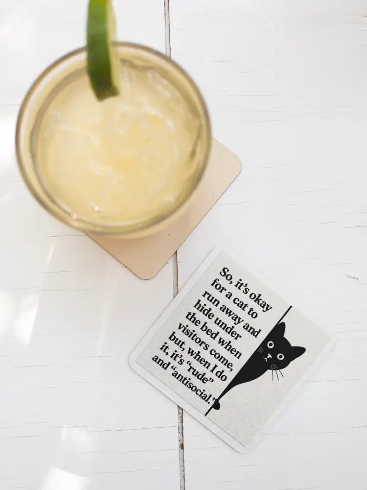 Handmade Coaster: Antisocial, Not Sorry