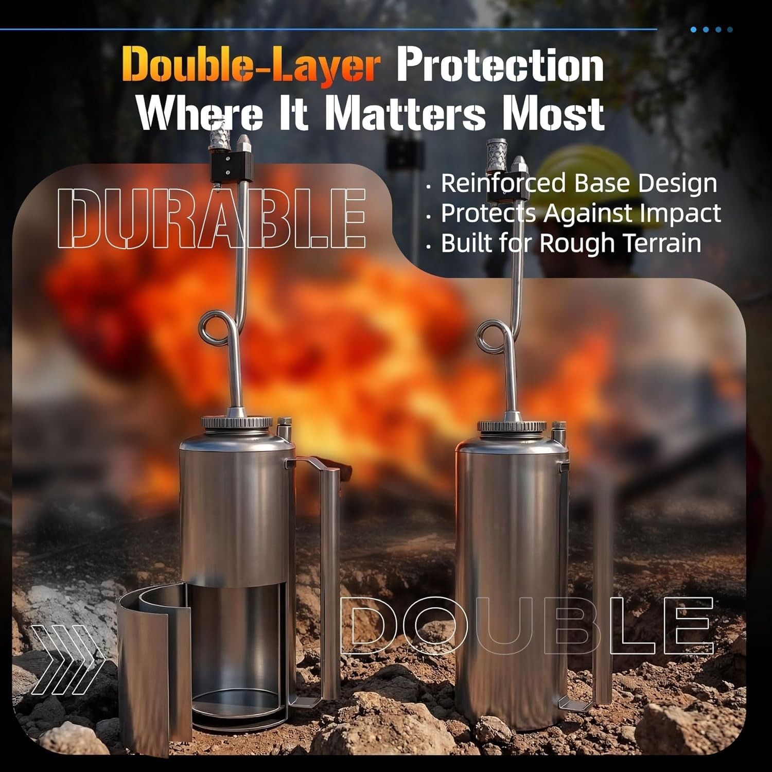 Heavy Duty Double Bottom Drip Torch 15 Gauge Aluminum Canister Big Mouth Easy