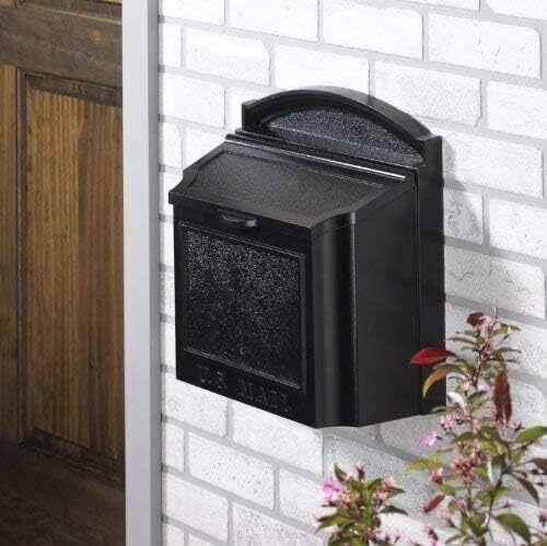 Whitehall Products Locking Wall Mounted Large Mailbox, Black