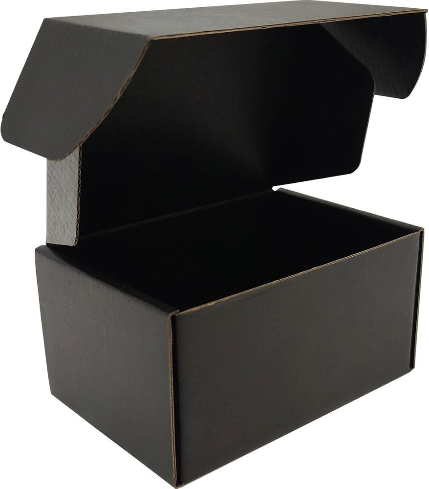 Small Black Shipping Boxes - 25 Pack Corrugated Cardboard Mailing Box Packaging