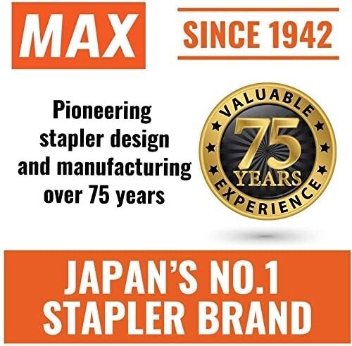 Max Flat Clinch Stapler Best 2x2 Coin Flips Stapler Black Full Strip Size New