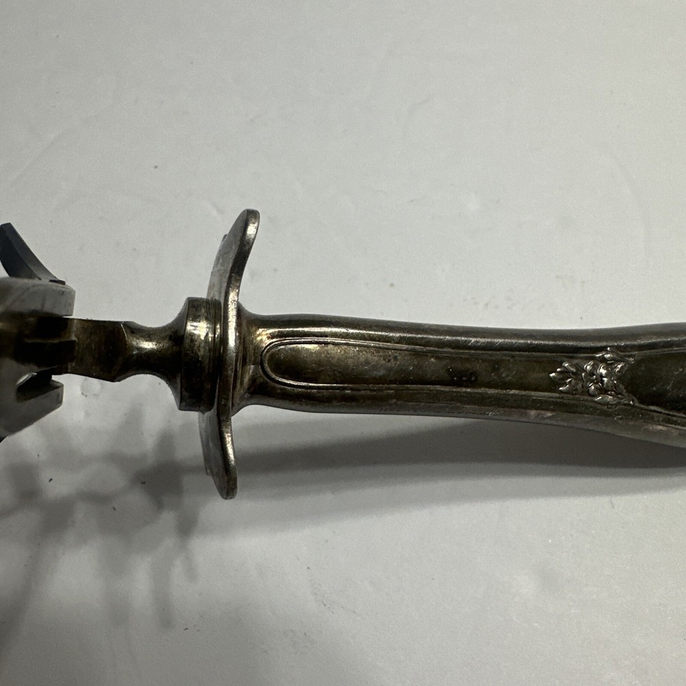Holmes Edwards Silver Handled Carving Fork - Monogrammed Art Nouveau Pattern
