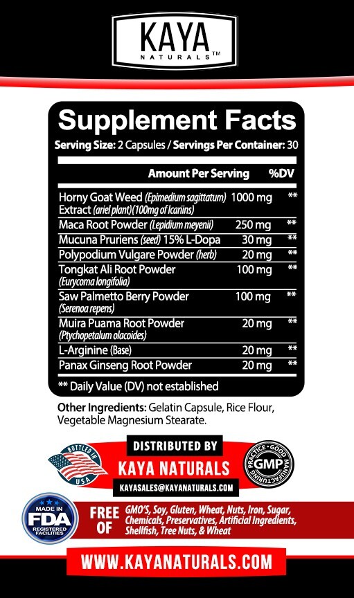 Horney Goat Weed for Men & Women-with Maca, Saw Palmetto, Ginseng, L-Arginine