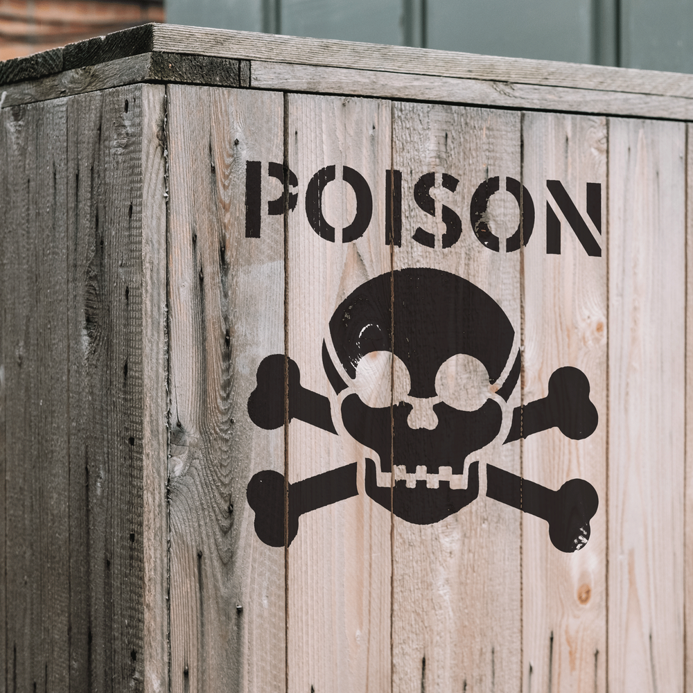 Poison Symbol Stencil - Durable & Reusable Mylar Stencils