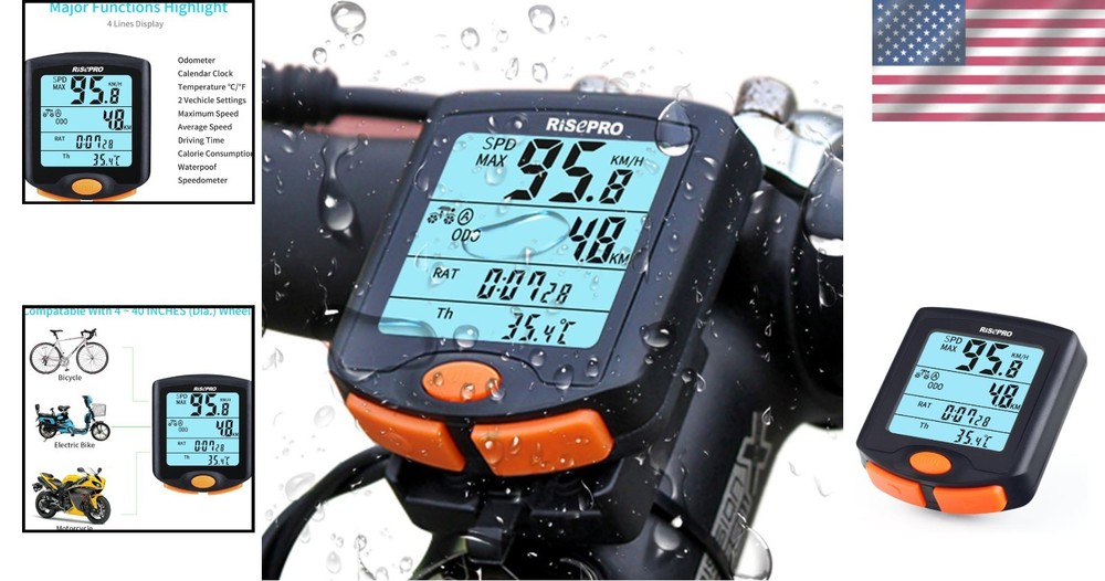 Wireless Bicycle Speedometer & Odometer with Backlight - YT-813 Elegance