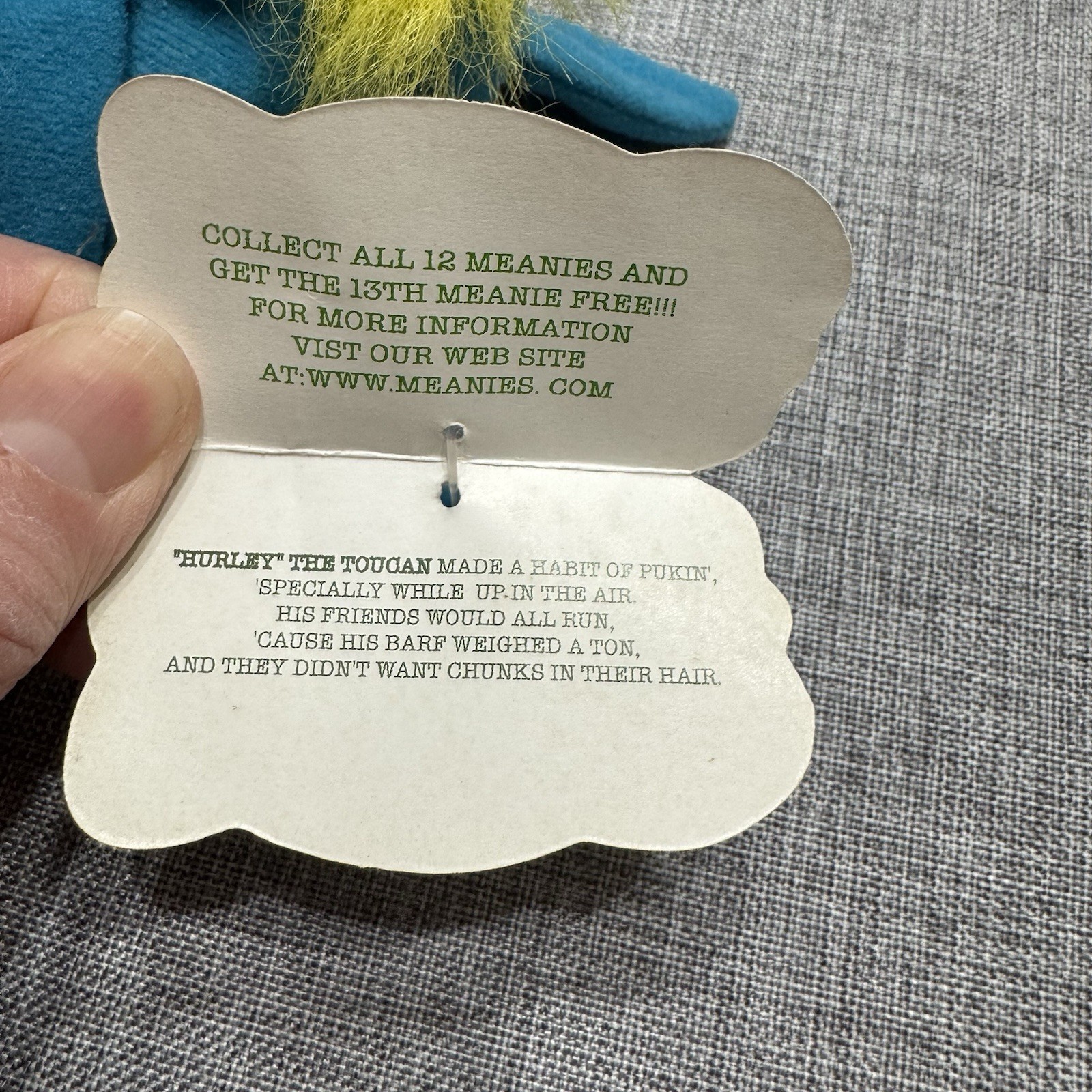 Meanies Series 1 Beanie Hurley the Toucan New with Tag Plush 1997 Vintage