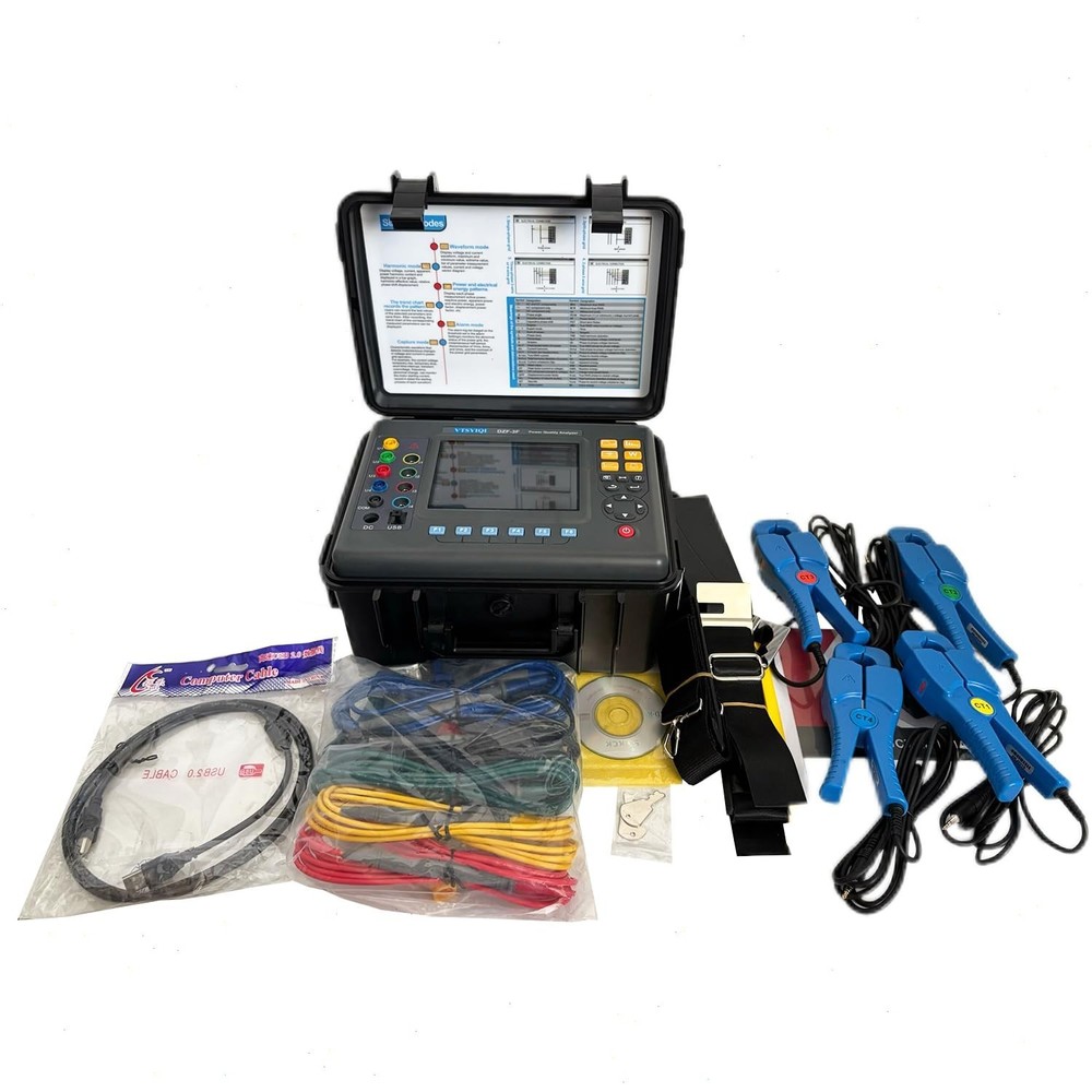 3 Phase Power Quality Analyzer with 0.10A~100A Six Test Models True RMS Function