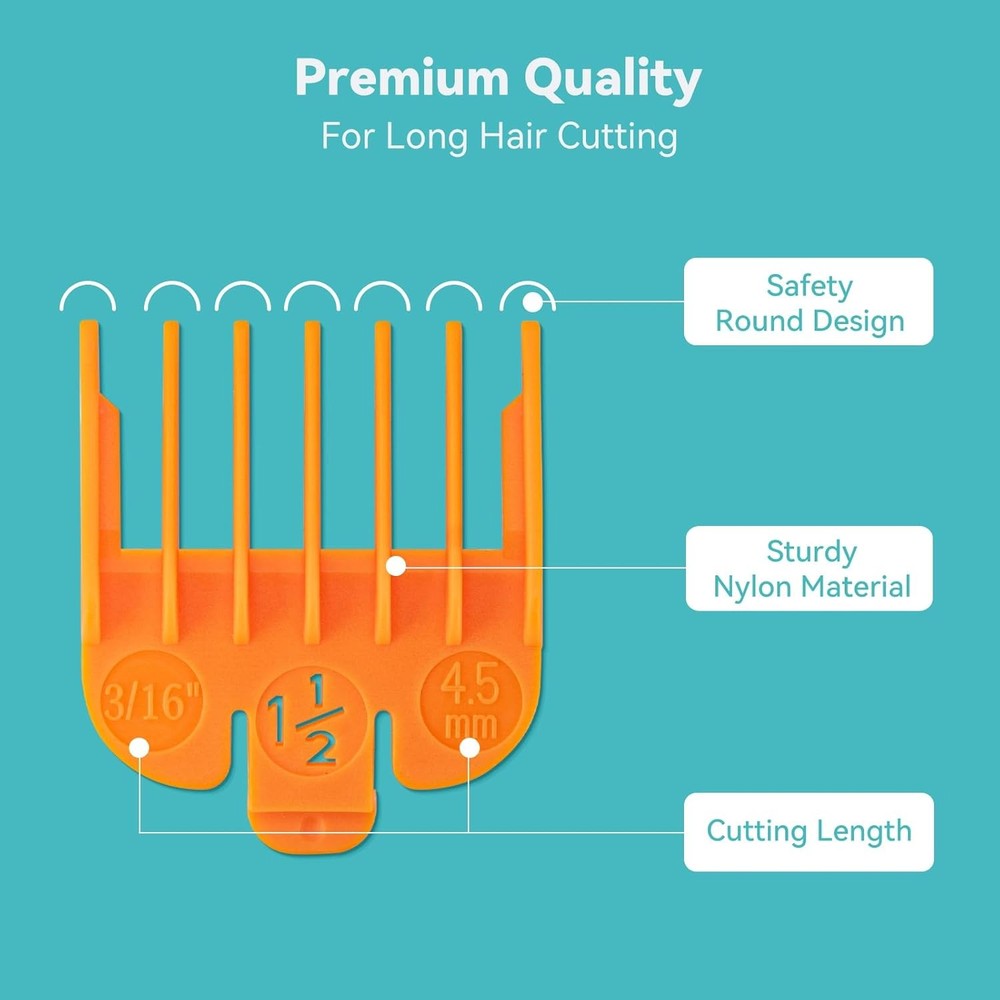 Clipper Guards Set Compatible with Most 3PCS without Magnet Clip, Multicolor