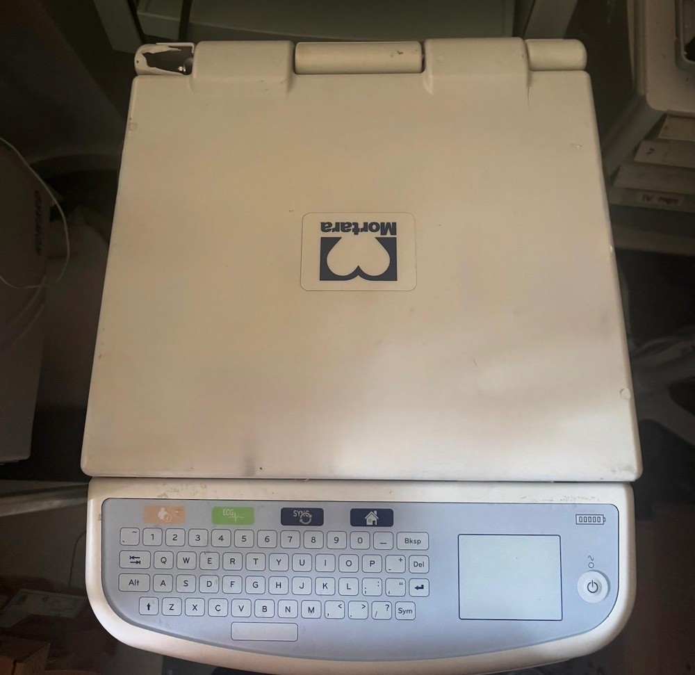 Mortara ECG Model ELI 380 Machine with leads And module .Read description