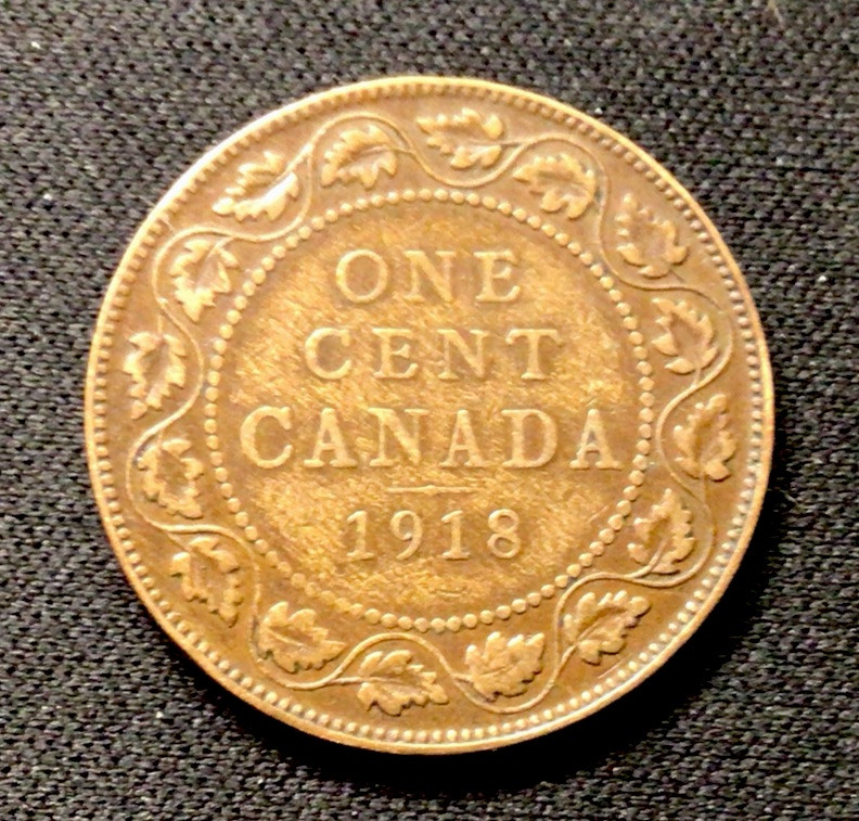 1918 Canada One Cent! WWI! ENN Coins