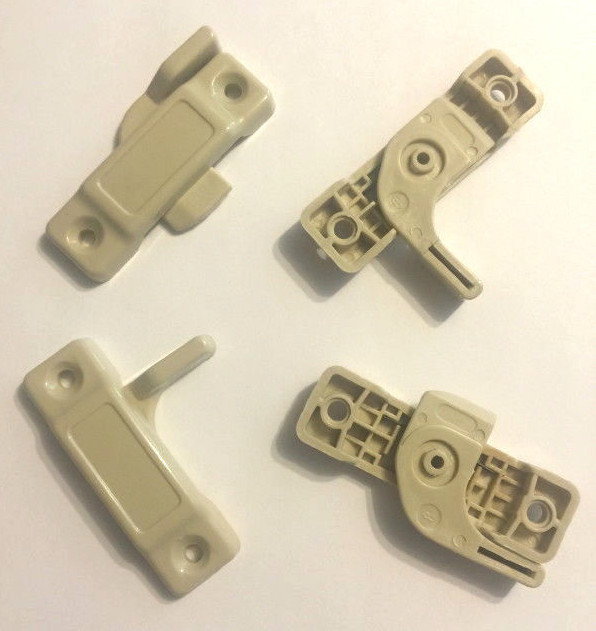 NEW 4-PACK UNIVERSAL SASH SWEEP WINDOW LOCK LATCH DURABLE SOLID COMPOSITE BEIGE