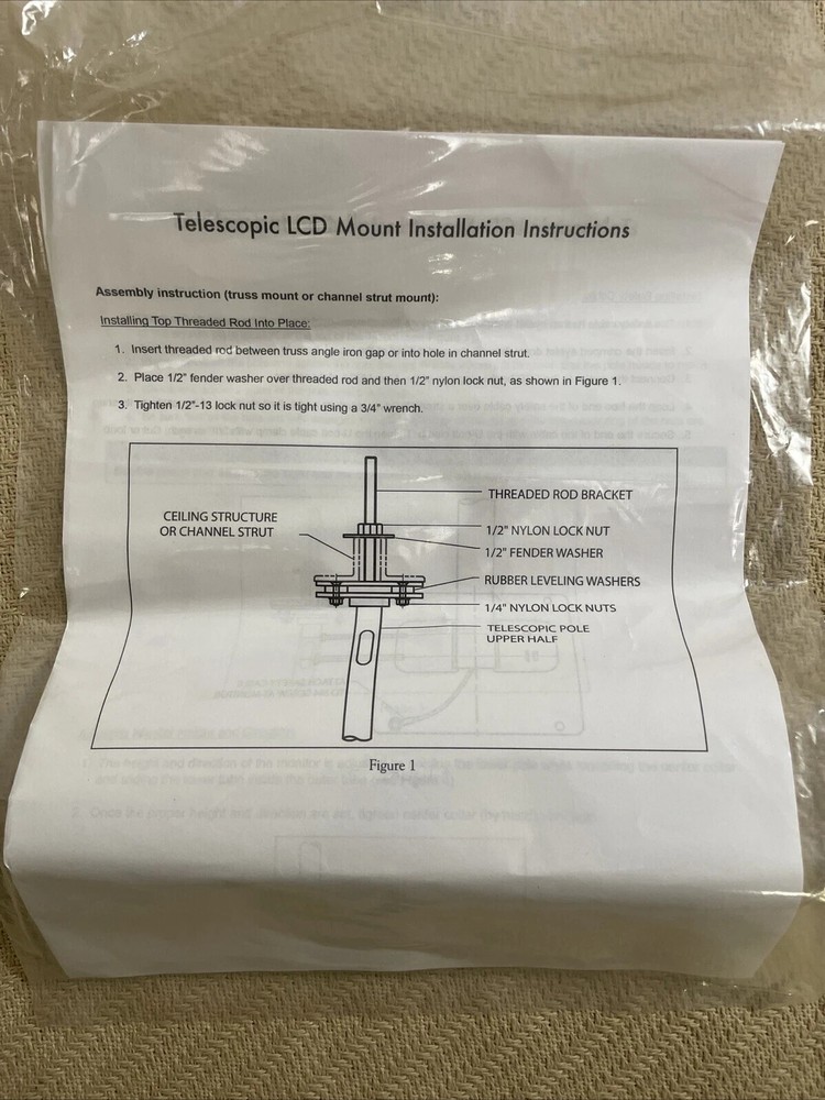 CLINTON ELECTRONICS CE-CM-SX-6-B Telescoping Ceiling Mount Pole- Black