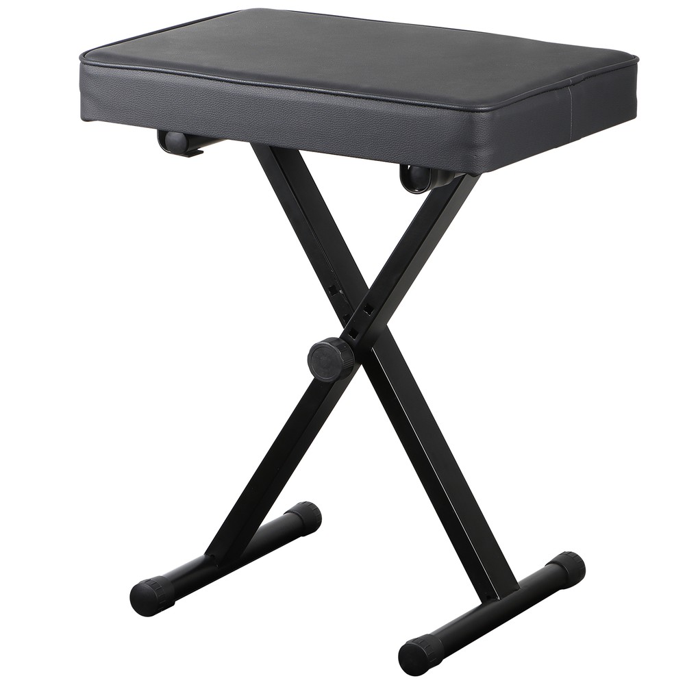 X-style Sturdy Keyboard Bench Black Soft PU Leather Folding Structure For Piano