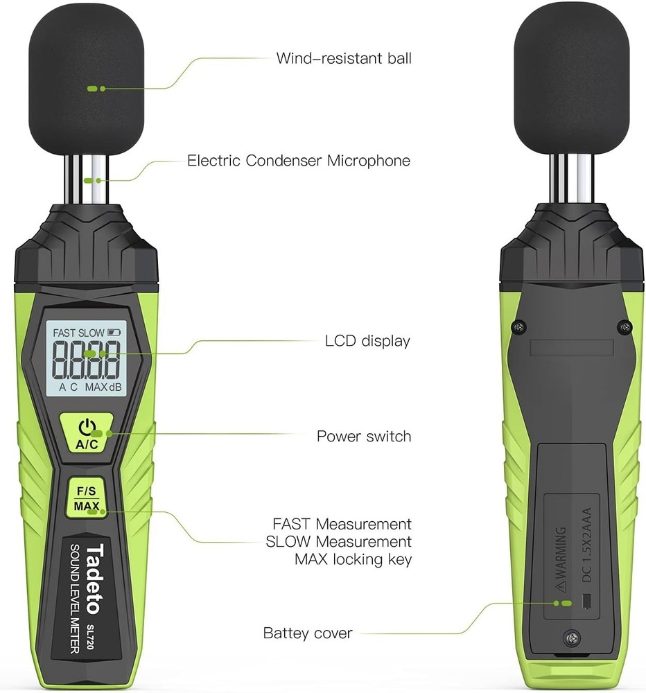 Portable Sound Level Meter 30-130dB LCD Display