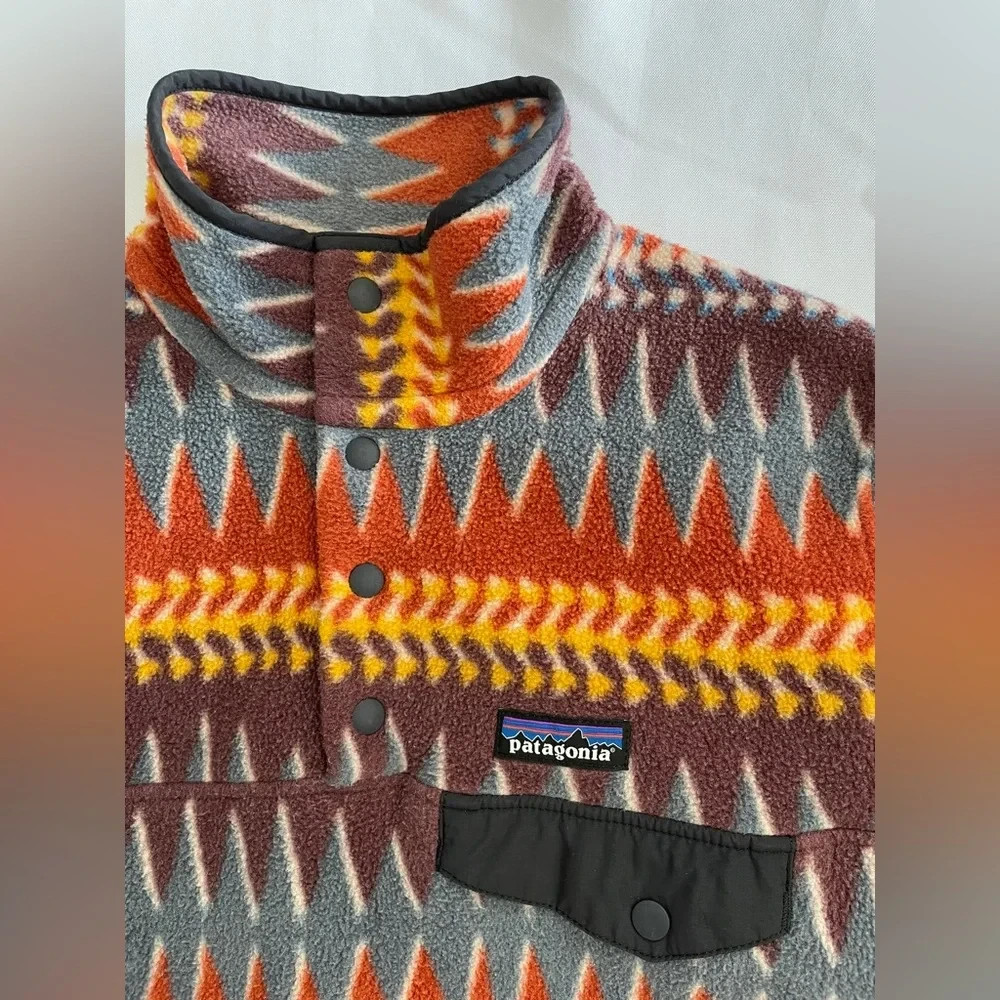 Patagonia Synchilla Pullover Laughing Waters Dark Ruby Women's Size S