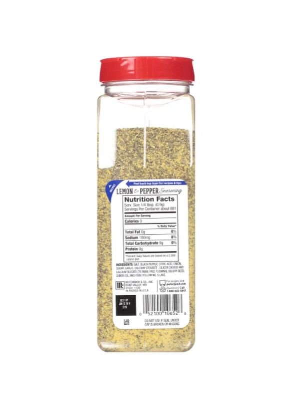 Tone's Lemon Pepper Blend - 28oz shaker