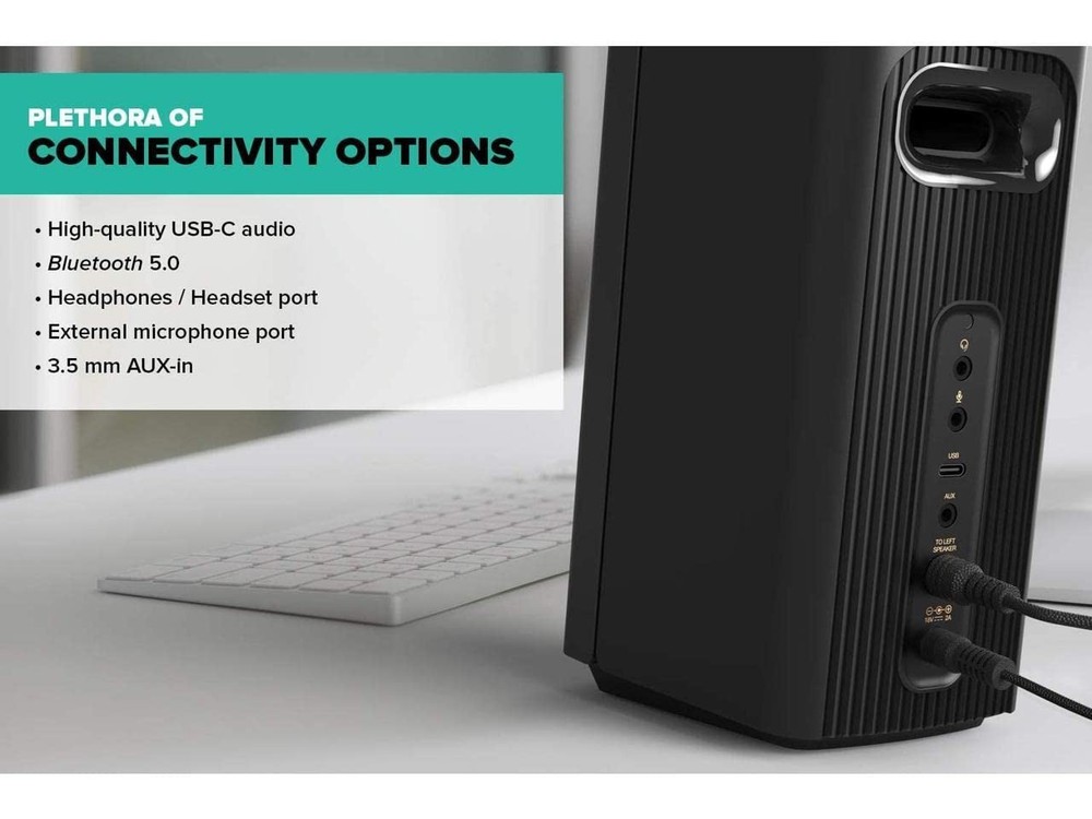 Labs T60 Compact 2.0 Desktop Speaker System, Black
