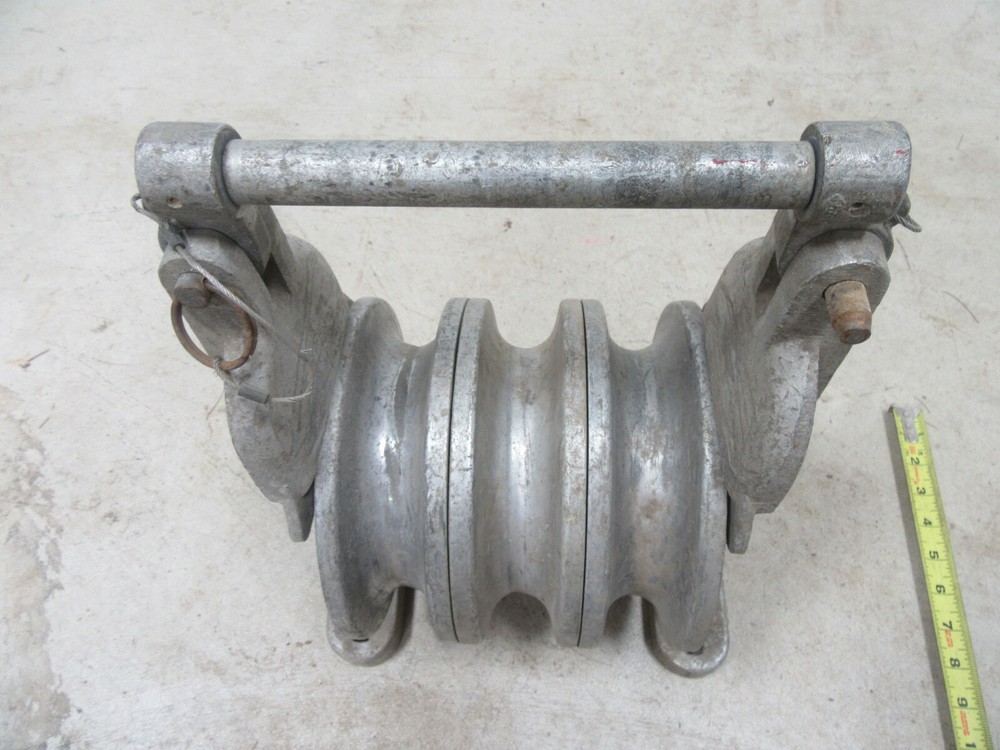 6" Sherman Reilly 3 Stringing Sheave Cable Block Pulley Snatch Lineman Tool