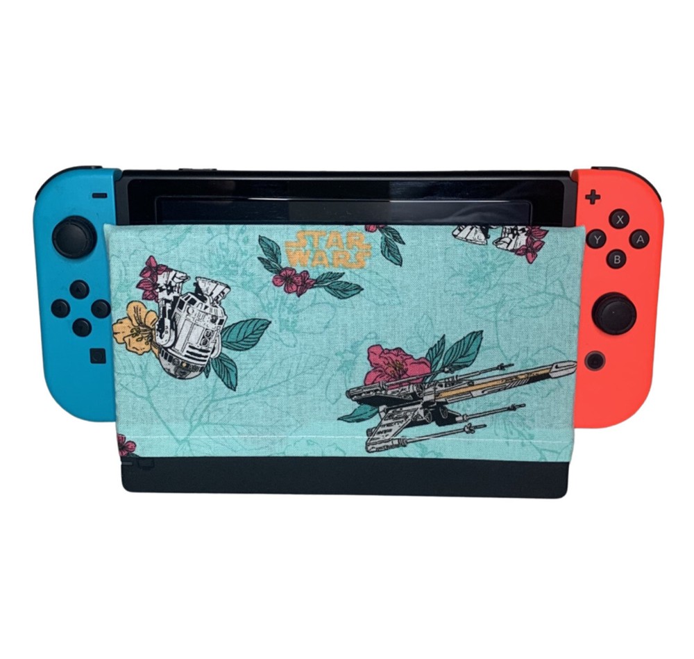 Star Wars Teal Floral Nintendo Switch Dock Cover Screen Protector Accessory