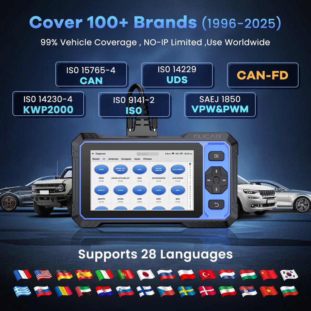 MUCAR 682 Bidirectional Full System OBD2 Scanner Car Diagnostic Tool FCA CAN FD