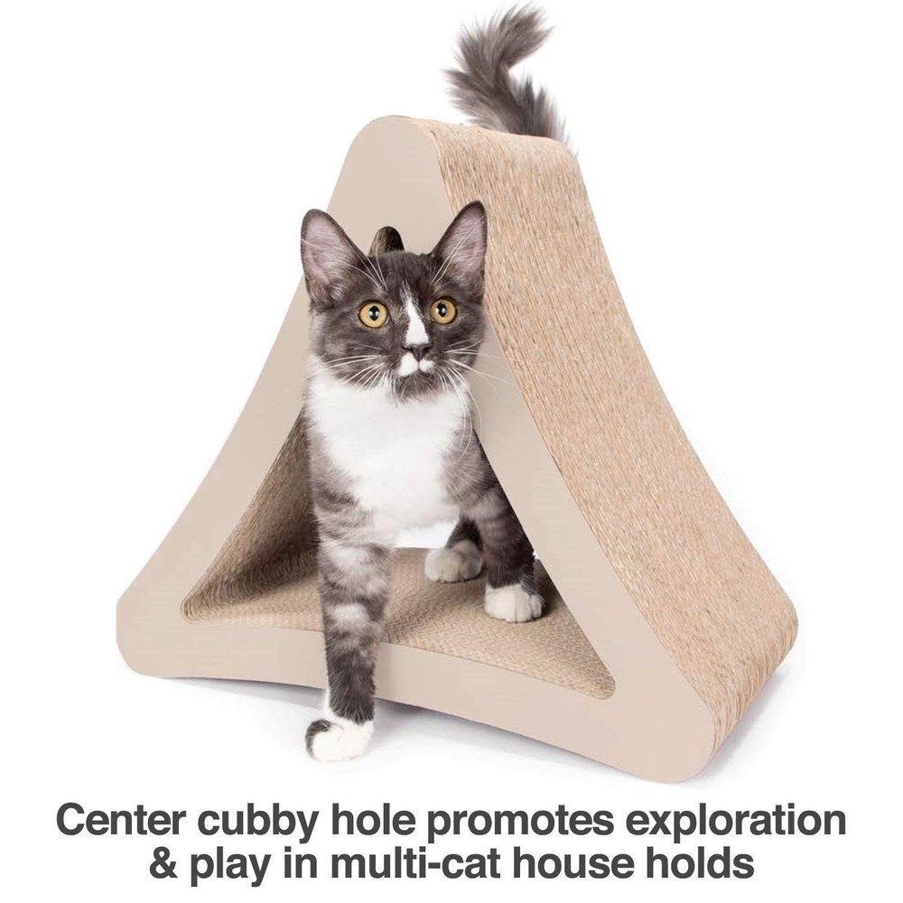 PetFusion 3-Sided Vertical Cat Scratcher Pad Lounge, Multiple Angles, 6 Usable