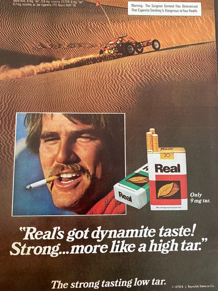 Real Cigarettes, Full Page Vintage Print Ad