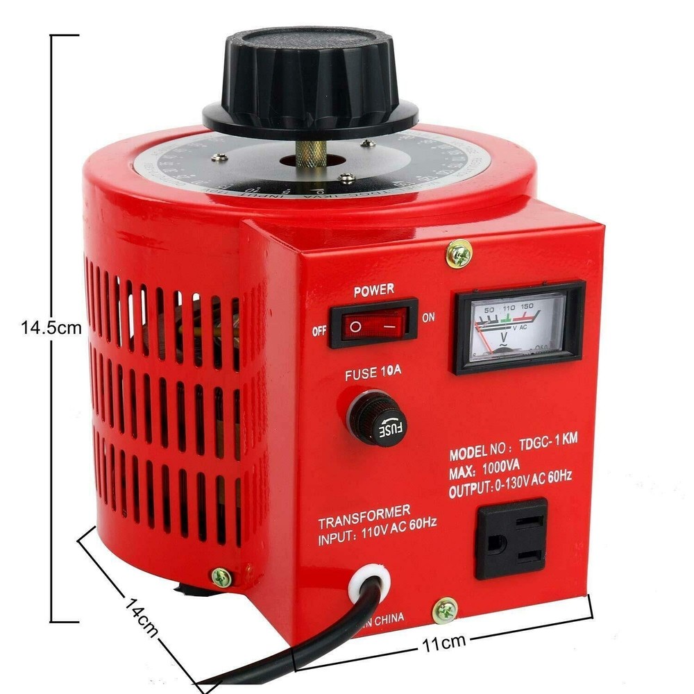 YaeCCC 10Amp Variac Variable Transformer AC Auto Voltage Regulator 1000VA 0-130V