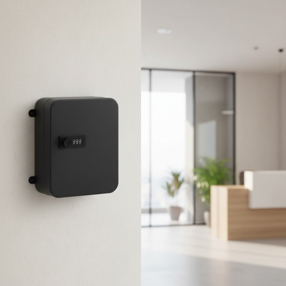 Durable Metal Key Cabinet with Combination Lock – 20-Key Wall Storage Solution