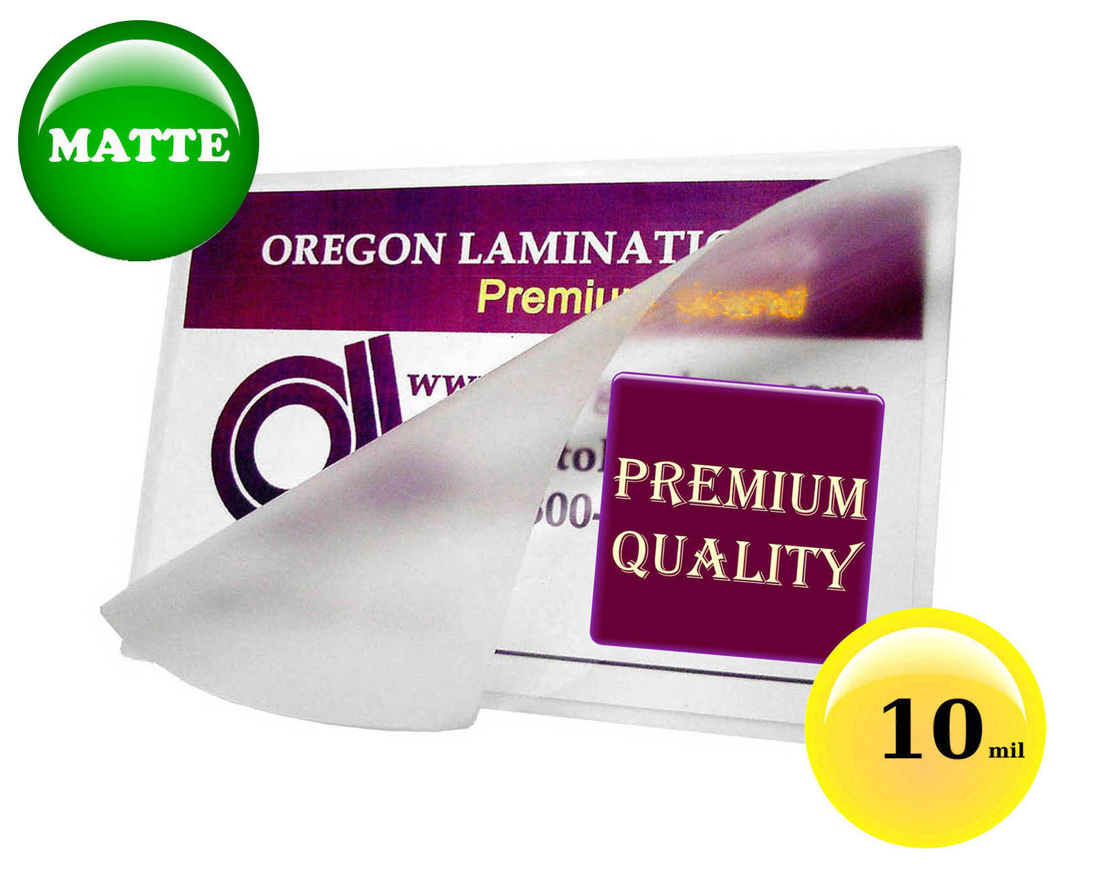 10 Mil MATTE Hot Laminating Pouches Drivers License 2-3/8 x 3-5/8 (100/pack)