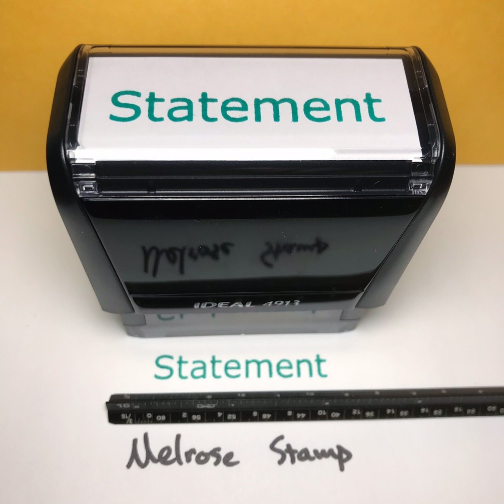 Statement Rubber Stamp Green Ink Self Inking Ideal 4913