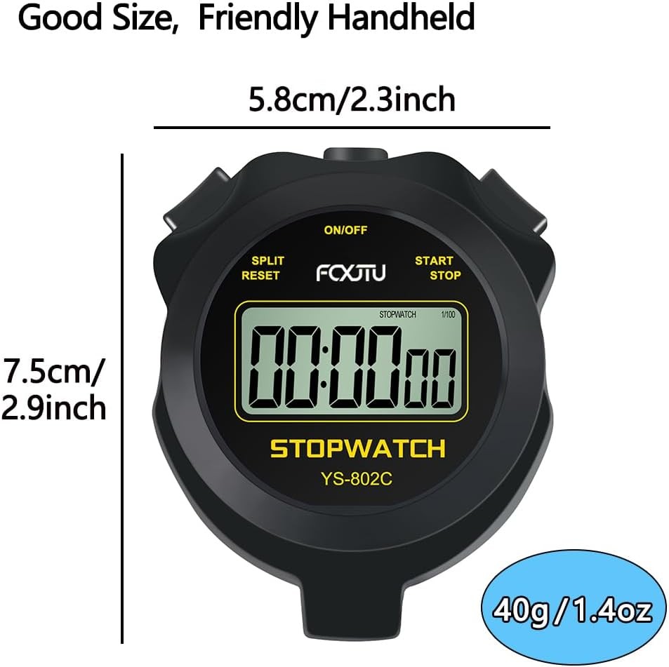 FCXJTU Digital Simple Stopwatch Timer, No Bells, Alarm, Basic Blue