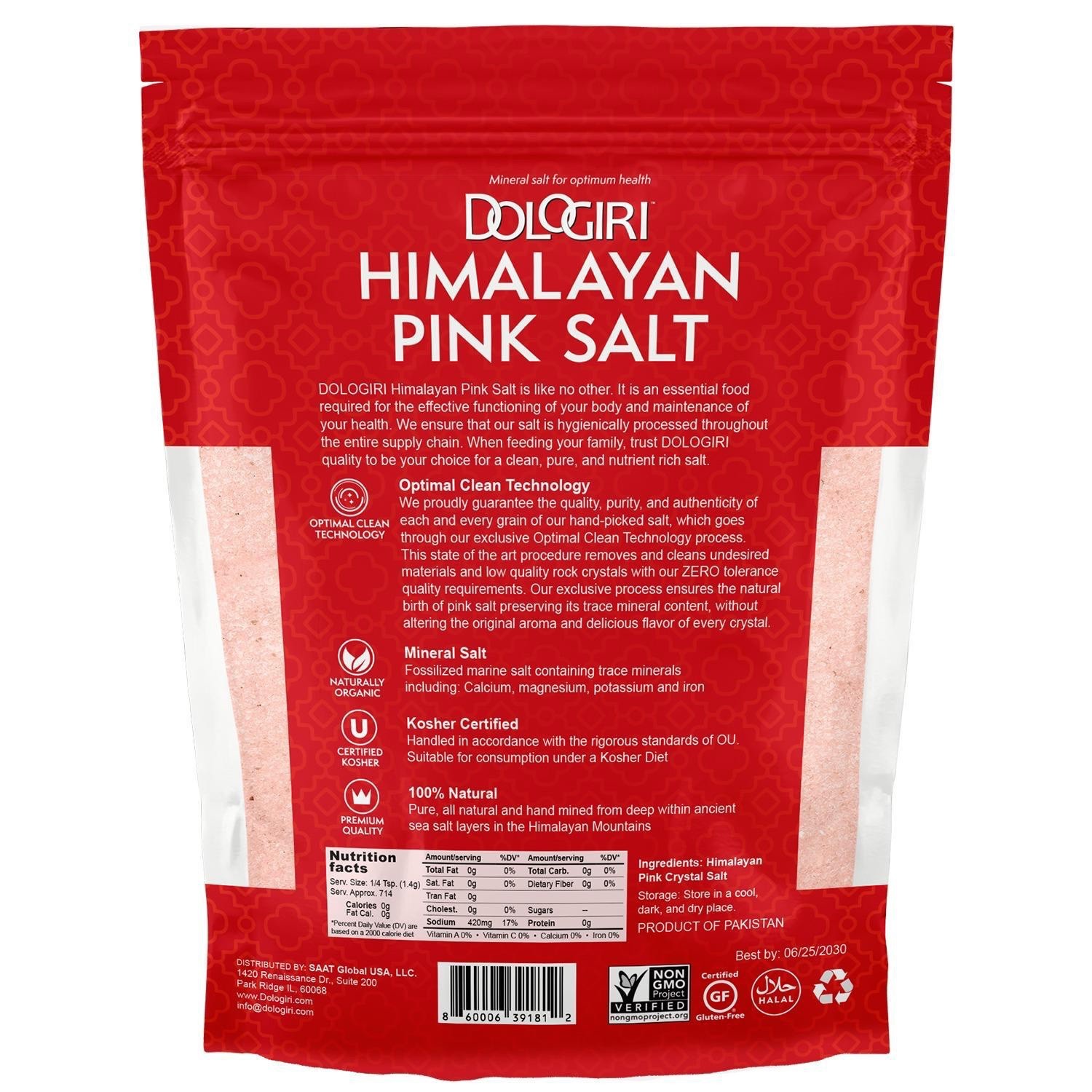 "Premium Hand-Mined Pink Himalayan Salt - 5LB, Pure & Mineral-Rich, Fine Grain"