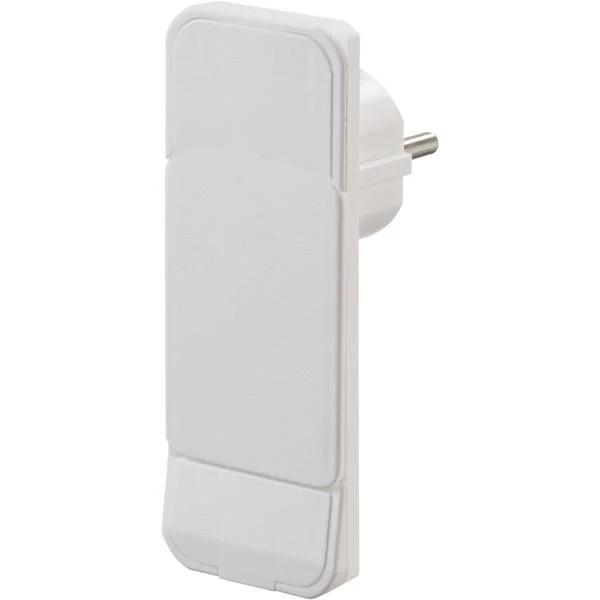 NVB 104553 Plastic Flat Safety Plug with 230V Ejector White IP20