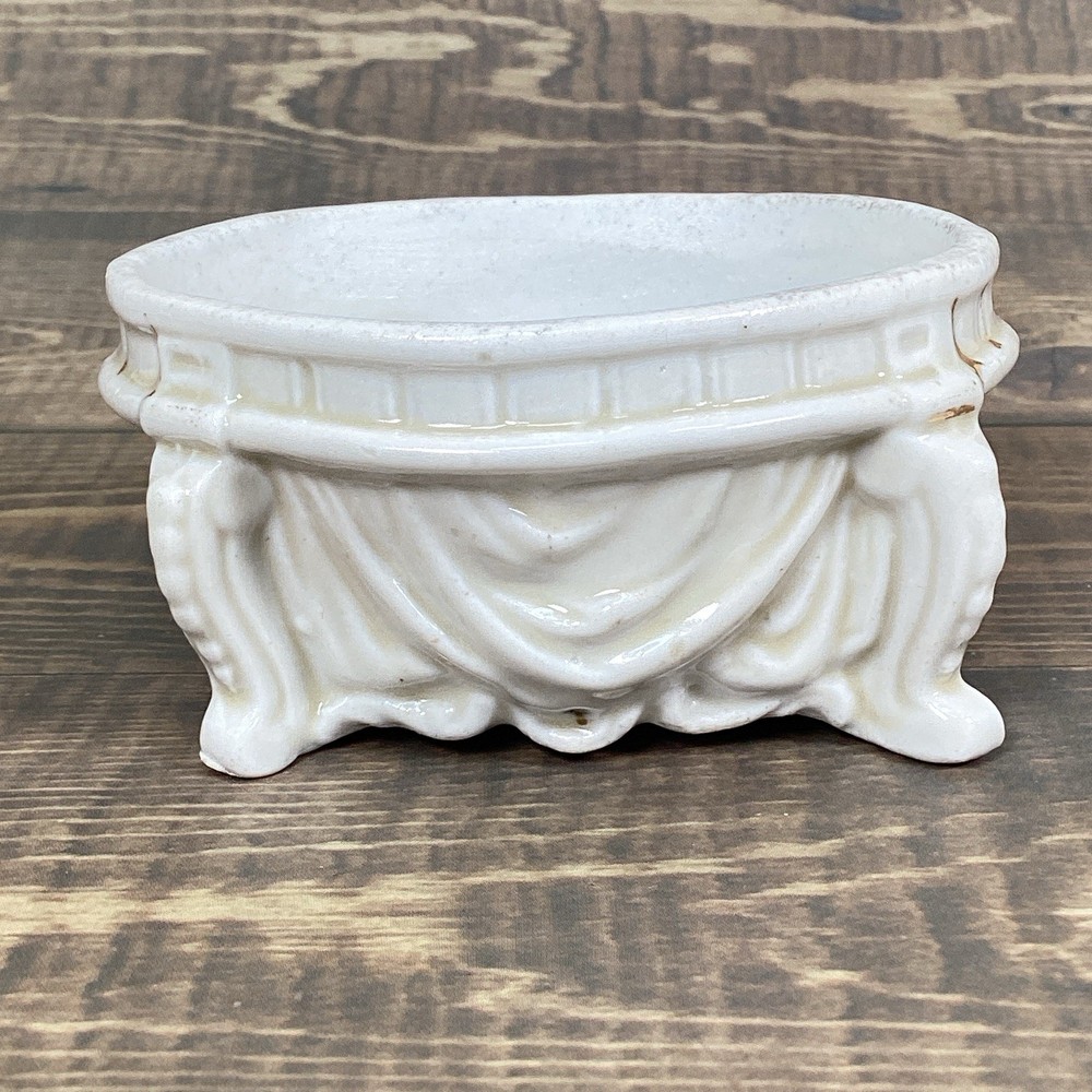 Antique Pair Open Master Salt Cellar, Salt Dip