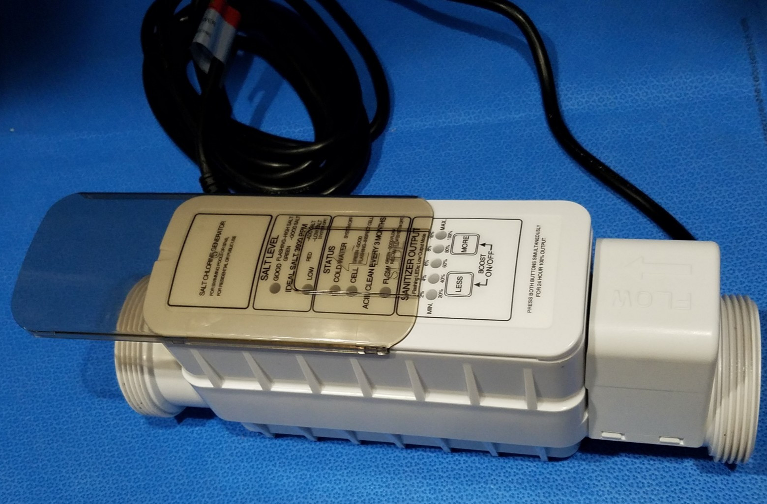 520555 Salt Chlorine Generator Cell 40K Gallon Pool 15ft Cable 2in PVC Unions