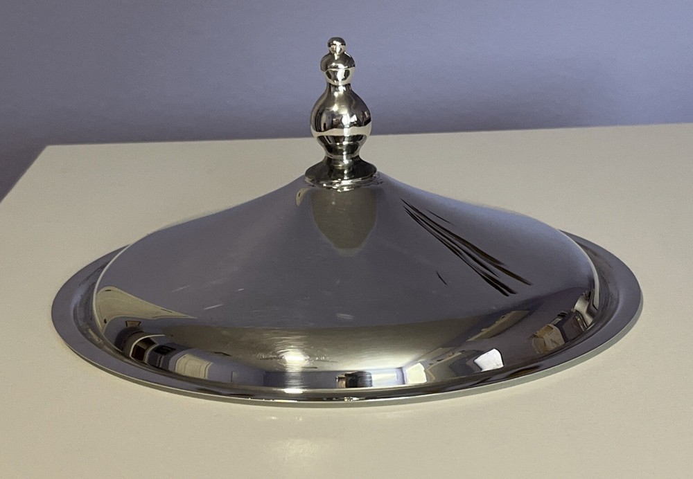 Art Deco Silver plated Soup Tureen or Chafing Dish Lid ONLY 9" Diameter