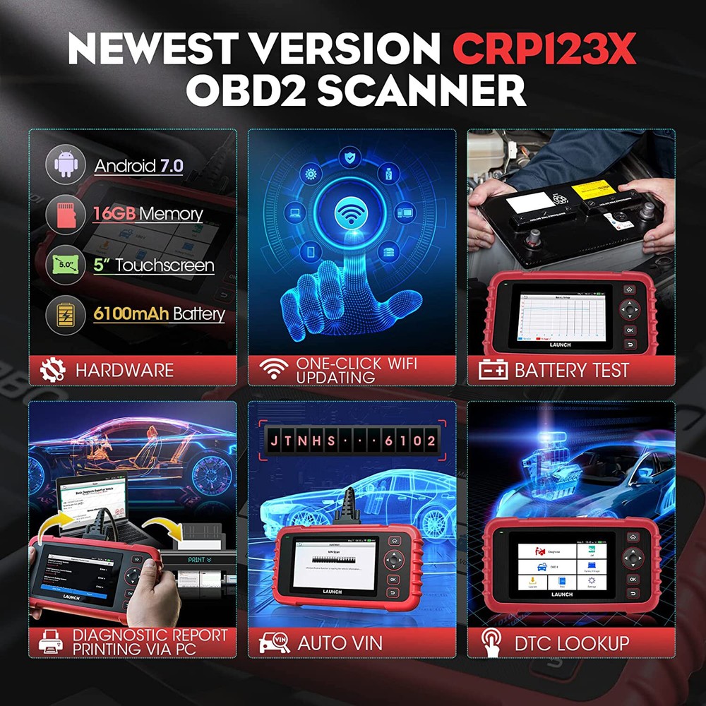 LAUNCH CRP123X Car OBD2 Scanner Code Reader Check Engine ABS SRS Diagnostic Tool