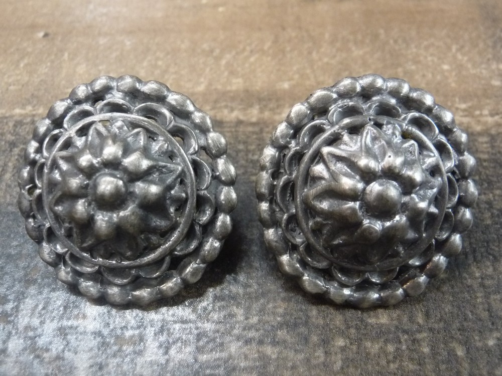 1 1/4" pair of Solid Sterling Silver Conchos