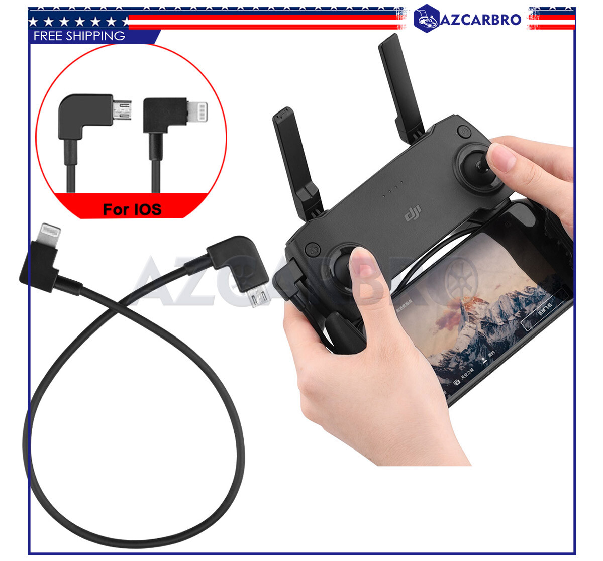 For DJI Mavic Mini Controller to IOS iPhone / iPad Lightning OTG Micro USB Cable