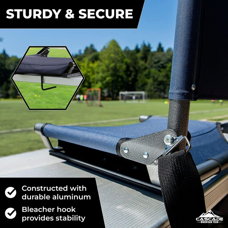 Cascade Mountain Tech Stadium Seat - Lightweight, Portable Regular 17", Navy