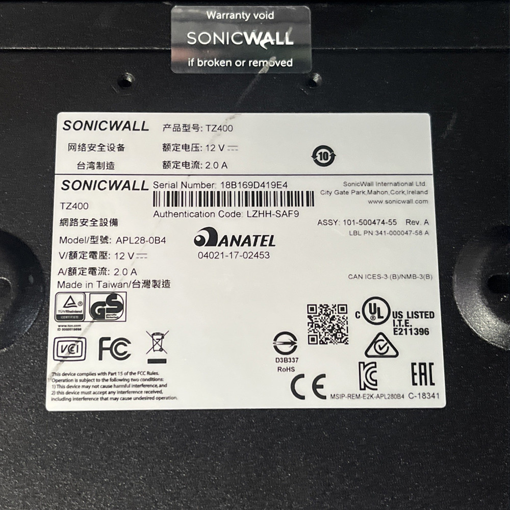 x4 SONICWALL TZ400 FIREWALL APPLIANCE