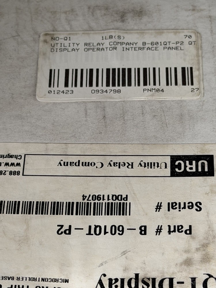 UTILITYRELAY COMPANY B-601QT-P2 QTDISPLAY OPERATOR INTERFACE PANEL