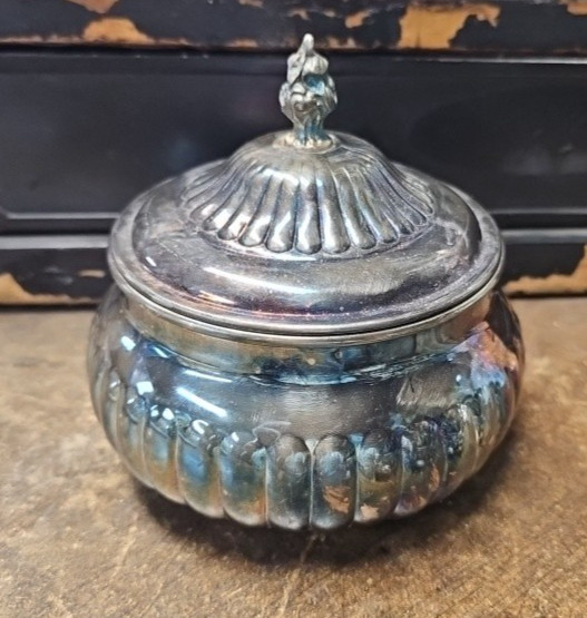 Vintage Silver Plated Lidded Candy Dish 5" X 5.5" Collectable Pretty!