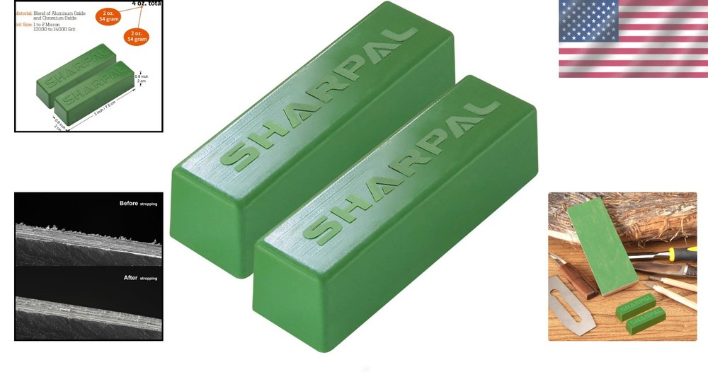 Leather Strop Polishing Paste - Green Compound for Professional Sharpening, 4 Oz