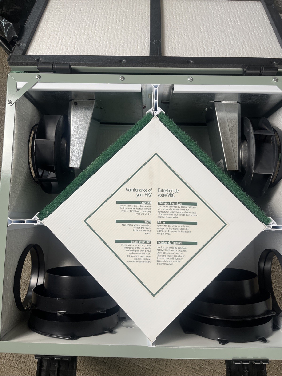 Professional Heat Recovery Ventilator Ducted Greentek Horizontal PH7.15 New HVI