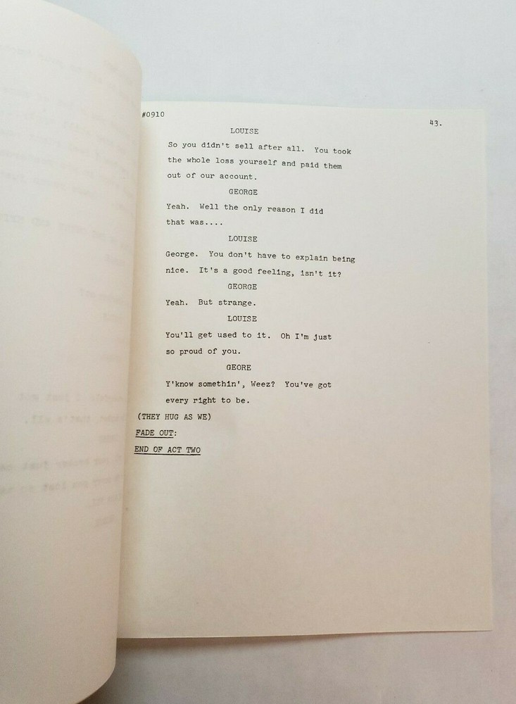 THE JEFFERSONS / Peter Casey 1982 TV Script, "How Now Dow Jones"