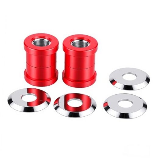 Polyurethane Handlebar Riser Bushings Red Compatible with Harley Chrome#Red