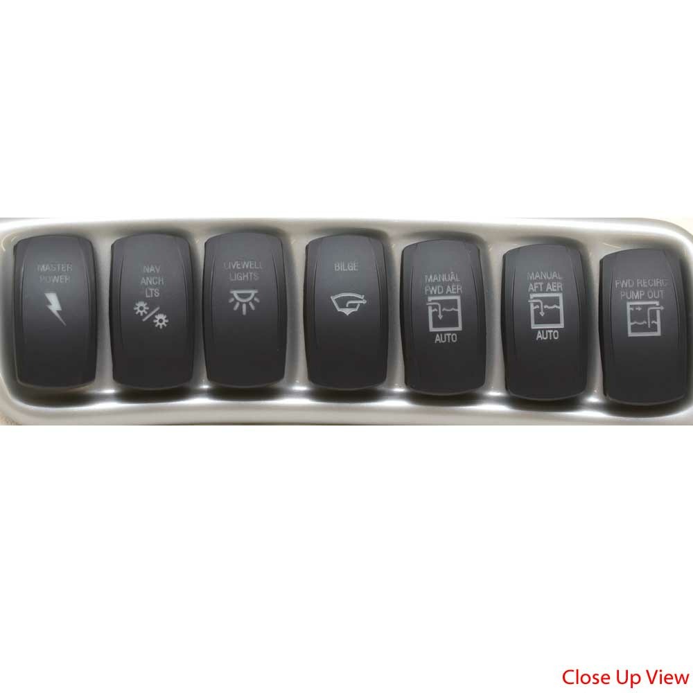 Tracker Boat Rocker Switch Panel | 7-Switch Metallic Silver