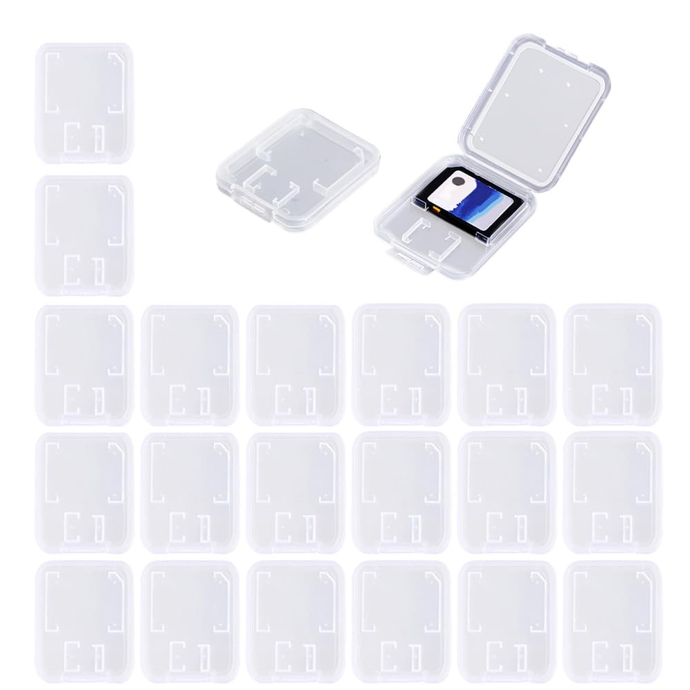 Clear Plastic Memory Card Case Compatible with SD SDHC SDXC Micro white